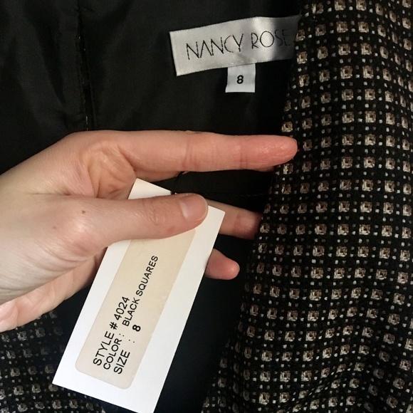 {NWT Nancy Rose} Black Tweed Squares Winter Dress - Picture 7 of 8